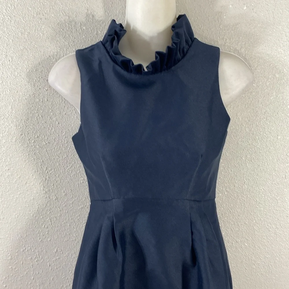 Camilyn Beth Navy Blue Go Go Dress Satin Formal Gold Button Dress 0 FF9 - Picture 4 of 15